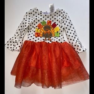 Blueberi Boulevard Thanksgiving Turkey Tulle Dress SZ 18 M
